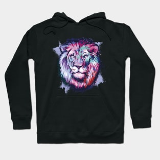 Lion Head Grunge Watercolor Style Hoodie